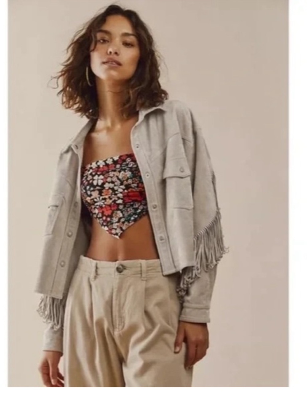 Blank NYC Light Gray Fringe X Free People